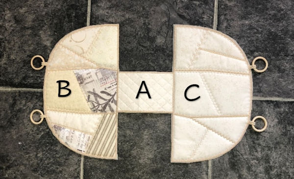 3 sections of crazy patch bag
