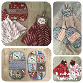 In the hoop Oven Mitt and Towel Topper