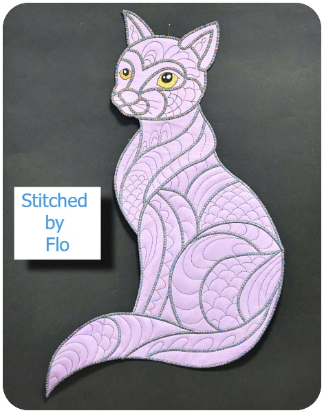 Large Applique Zen Cat by Flo